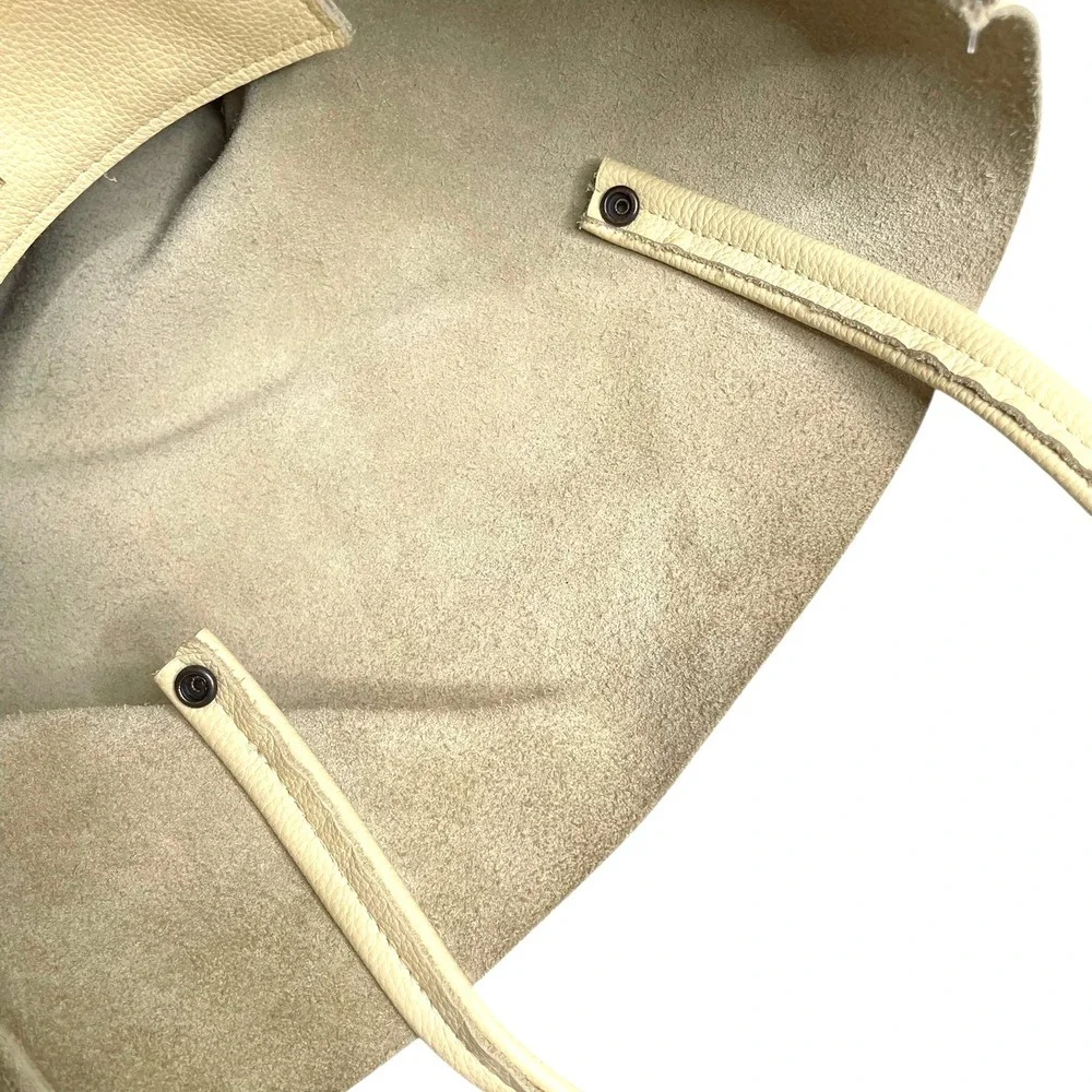 Ampersand as Apostrophe‎ leather Half Tote Bag Buttermilk yellow cream